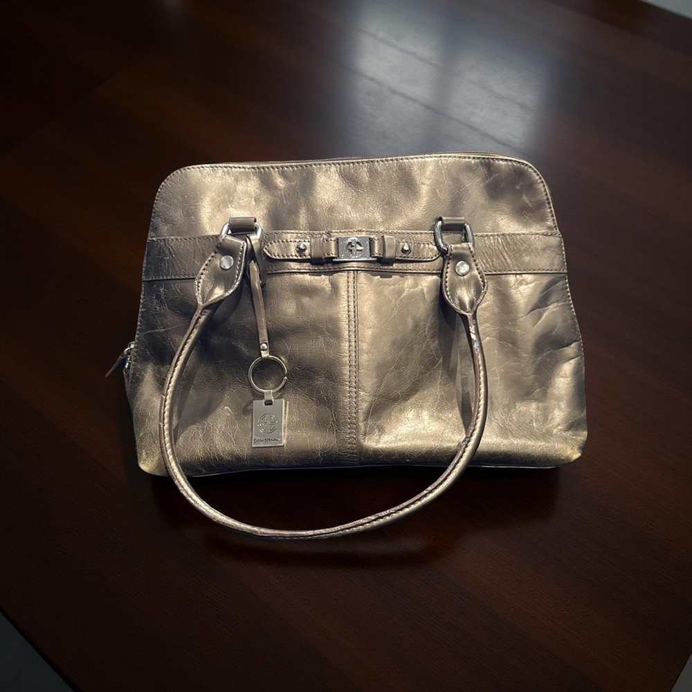 Metallic Bronze Women's Leather Tote Bag